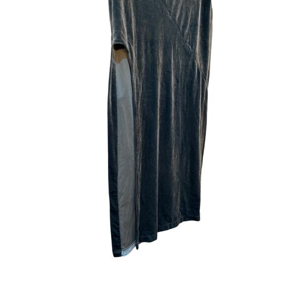 Forever 21 Blue Gray Velour High Split Pencil Skirt Women’s Small S - Picture 3 of 8